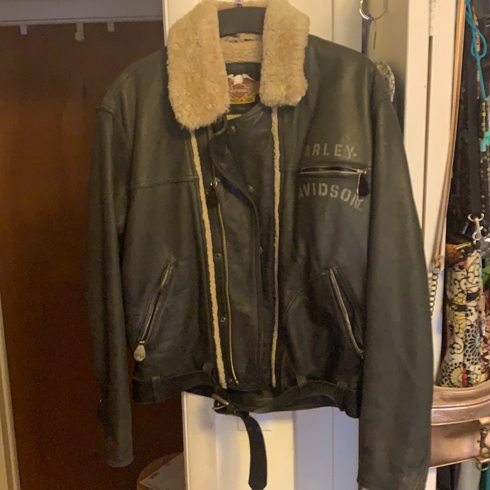 Vintage Harley Davidson Black winter riding jacket